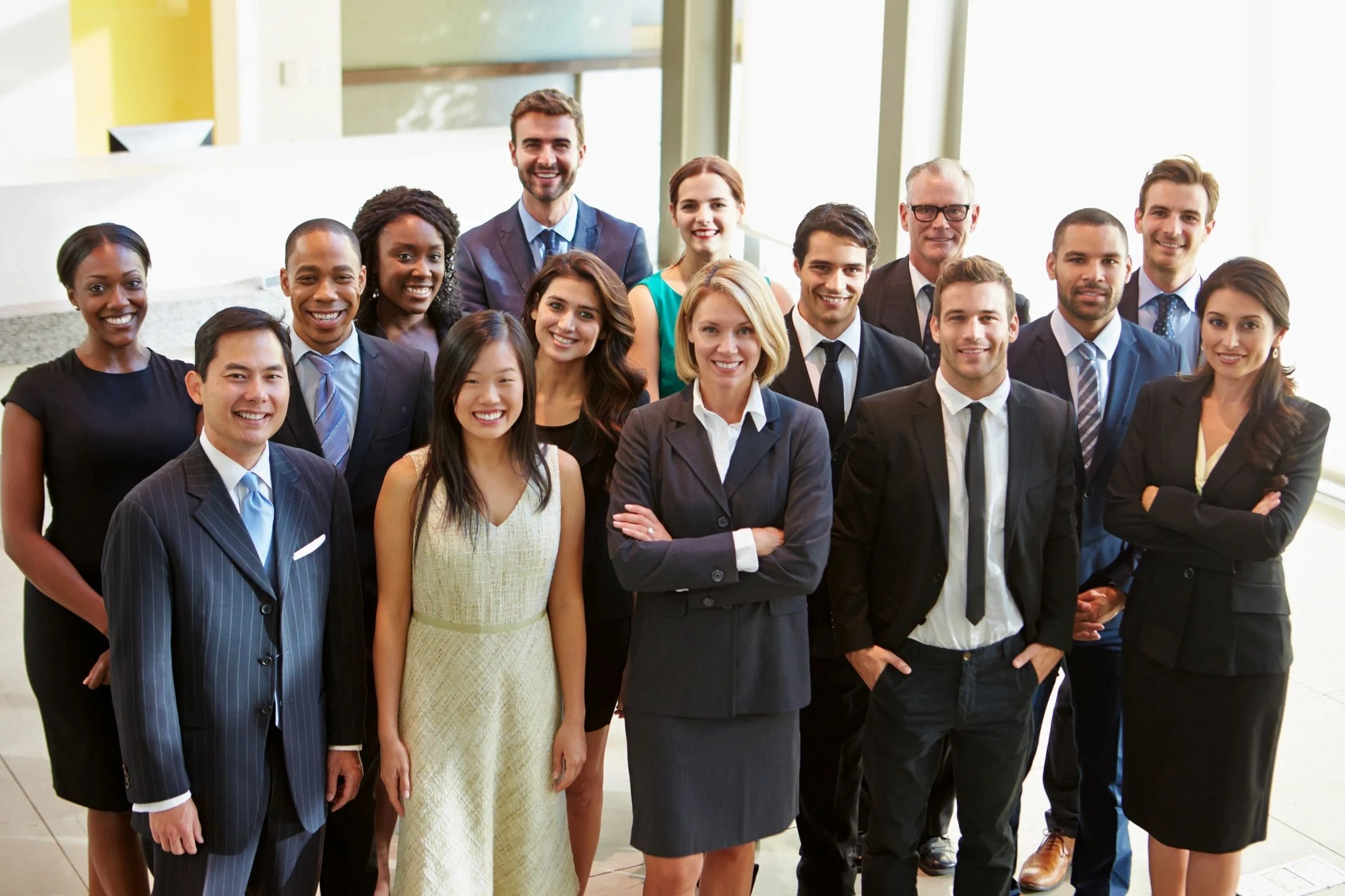 Professionals gathered in a business setting